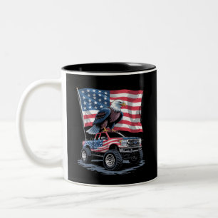 4. Juli Patriotische amerikanische Flagge Adler US Zweifarbige Tasse