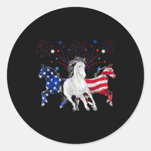 4. Juli Patriotische amerikanische Flagge Runder Aufkleber