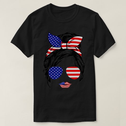 4. Juli Patriotische amerikanische Flagge Vierte O T-Shirt (Design vorne)
