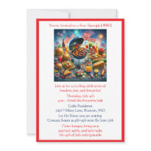 4. Juli Patriotische Feiertage GRILLEN Einladung