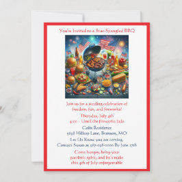 4. Juli Patriotische Feiertage GRILLEN Einladung
