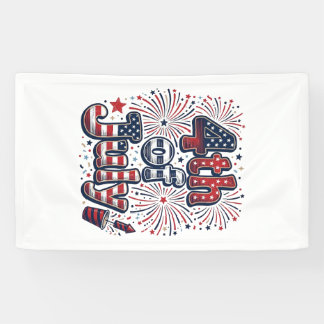 4. Juli Patriotische Feuerwerk Vintage-Shirt Desi Banner