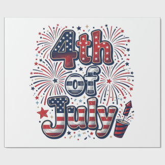 4. Juli Patriotische Feuerwerk Vintage-Shirt Desi Geschenkpapier