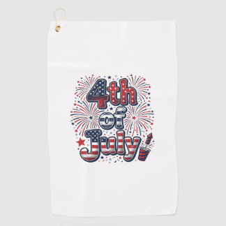 4. Juli Patriotische Feuerwerk Vintage-Shirt Desi Golfhandtuch