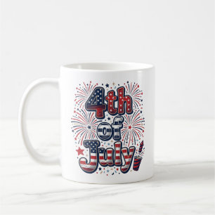 4. Juli Patriotische Feuerwerk Vintage-Shirt Desi Kaffeetasse
