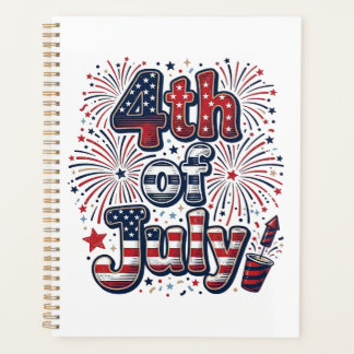 4. Juli Patriotische Feuerwerk Vintage-Shirt Desi Planer
