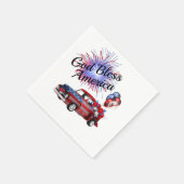 4. Juli Patriotische Feuerwerke Rot Weiß und Blau Serviette (Ecke)