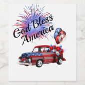 4. Juli Patriotische Feuerwerke Rot Weiß und Blau Weinetikett (Einzelnes Label)