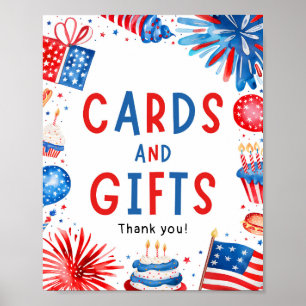 4. Juli Patriotische Feuerwerkskarte & Geschenke U Poster