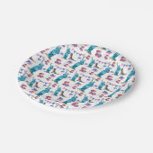 4. Juli Patriotische Freiheitsstatue, Flag & Adle Pappteller (Schrägansicht)