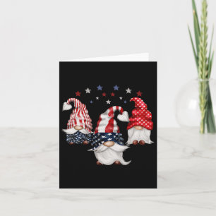 4. Juli Patriotische Gnome Lustig Süße Amerikanisc Karte