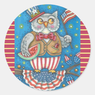 4. JULI-PATRIOTISCHE HEIZKOPFKETTEN * Blatt Runder Aufkleber
