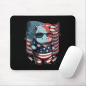 4. Juli Patriotische Hippo Us Flag Mousepad (Mit Mouse)