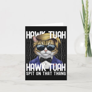4. Juli Patriotische Katze Usa Hawk Tuah Spit auf  Karte