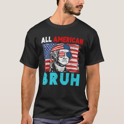 4. Juli Patriotische Kinder ganz amerikanische Bru T-Shirt (Vorderseite)