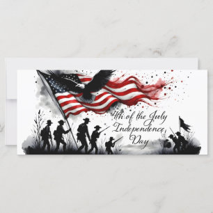 4. Juli Patriotische Kunst mit Flag & Soldaten