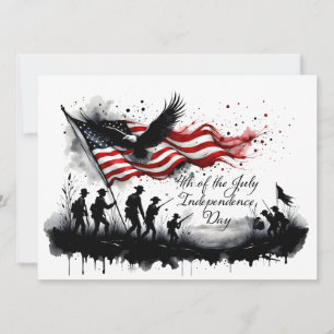 4. Juli Patriotische Kunst mit Flag & Soldaten