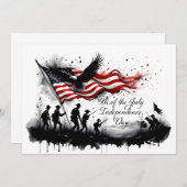 4. Juli Patriotische Kunst mit Flag & Soldaten (Vorne/Hinten)