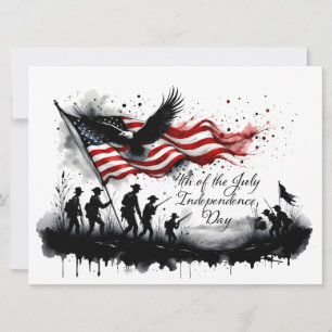 4. Juli Patriotische Kunst mit Flag & Soldaten