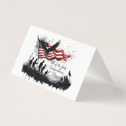 4. Juli Patriotische Kunst mit Flag & Soldaten (Vorderseite)