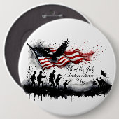 4. Juli Patriotische Kunst mit Flag & Soldaten Button (Vorne & Hinten)