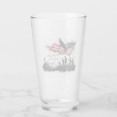 4. Juli Patriotische Kunst mit Flag & Soldaten Glas (Rückseite)