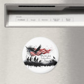 4. Juli Patriotische Kunst mit Flag & Soldaten Magnet (In Situ (Geschirrspüler))