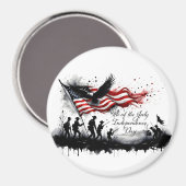 4. Juli Patriotische Kunst mit Flag & Soldaten Magnet (Vorderseite/Rückseite)