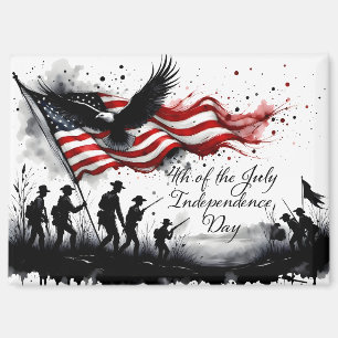 4. Juli Patriotische Kunst mit Flag & Soldaten Magnet
