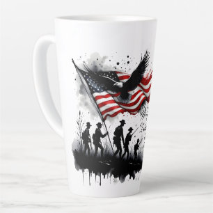 4. Juli Patriotische Kunst mit Flag & Soldaten Milchtasse
