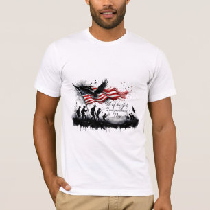 4. Juli Patriotische Kunst mit Flag & Soldaten T-Shirt