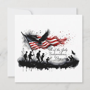 4. Juli-patriotische Kunst mit Flagge und Soldaten