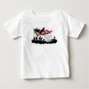4. Juli-patriotische Kunst mit Flagge und Soldaten Baby T-shirt