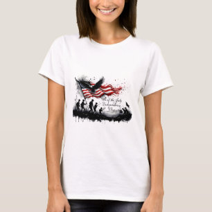 4. Juli-patriotische Kunst mit Flagge und Soldaten T-Shirt