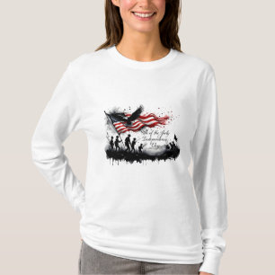 4. Juli-patriotische Kunst mit Flagge und Soldaten T-Shirt