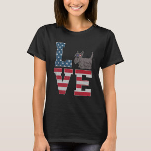 4. Juli Patriotische Liebe Scottish Terrier Dog Us T-Shirt