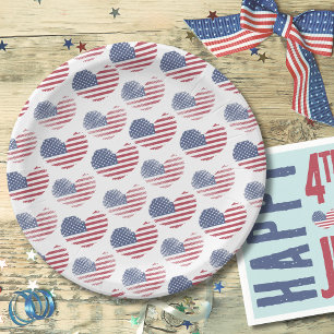 4. Juli Patriotische Party Amerikanische Flagge Pappteller