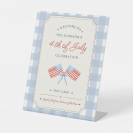 4. Juli Patriotische Party-Dekoration Willkommen Sockelschild