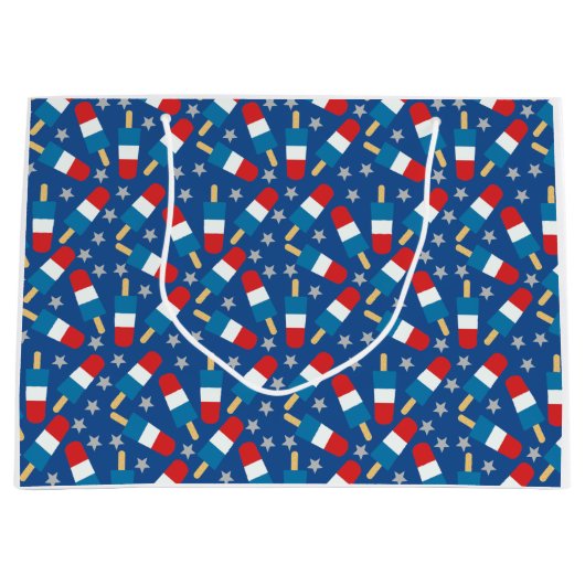 4. Juli Patriotische Popsikel Große Geschenktüte (Vorderseite)