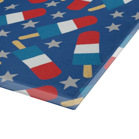 4. Juli Patriotische Popsikel Schneidebrett (Ecke)