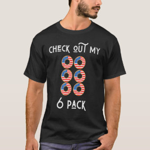 4. Juli Patriotische Schau Dir Meinen 6 Pack Dad M T-Shirt