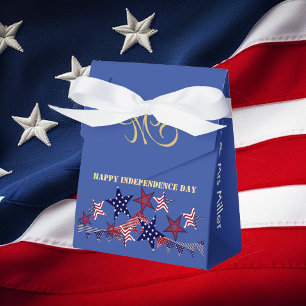 4. Juli Patriotische Sterne Monogramm Benutzerdefi Geschenkschachtel