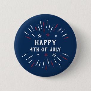 4. Juli: Patriotische Unabhängigkeit Amerikas Button