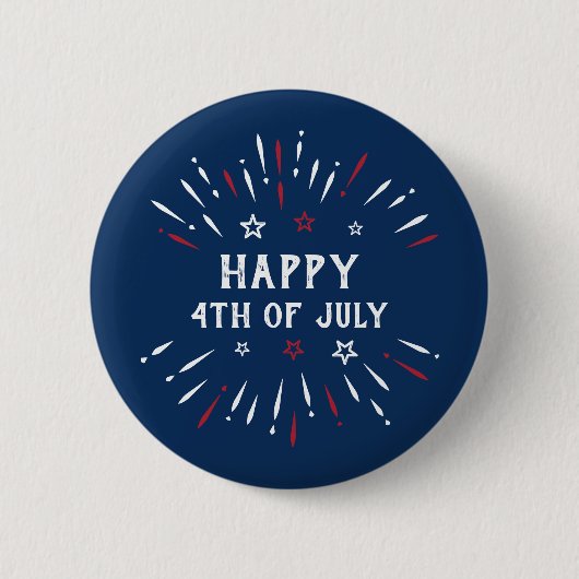 4. Juli: Patriotische Unabhängigkeit Amerikas Button (Vorderseite)