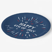 4. Juli: Patriotische Unabhängigkeit Amerikas Pappteller (Schrägansicht)