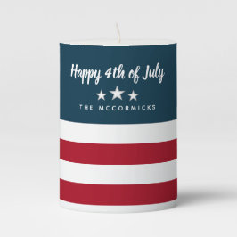 4. Juli Patriotische US Flagge Monogramm Stumpenkerze