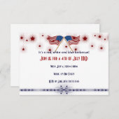 4. Juli Patriotische US-Flaggen und Sterne Einladung (Vorne/Hinten)