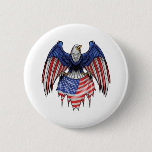 4. Juli Patriotischer Adler - Adler Button