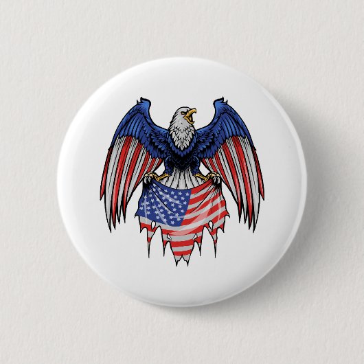 4. Juli Patriotischer Adler - Adler Button (Vorderseite)