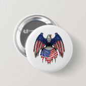 4. Juli Patriotischer Adler - Adler Button (Vorne & Hinten)